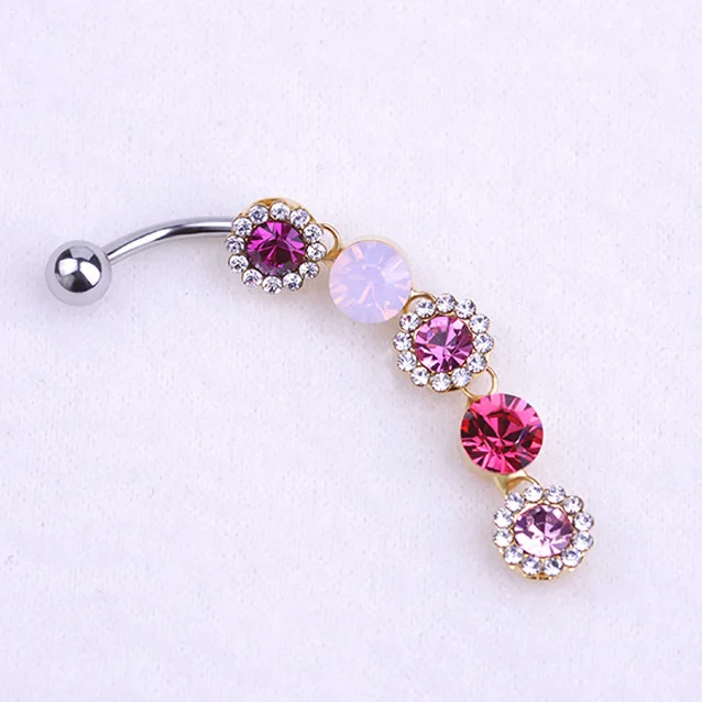 2015 New Lingerie Body Jewelry Rhinestone Dangle Button Barbell Belly Navel font b Ring b font