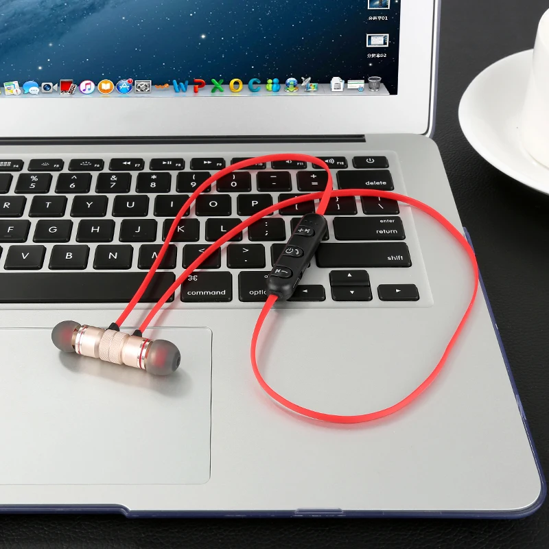 Беспроводные Bluetooth наушники Металлические Магнитные спортивные стереонаушники