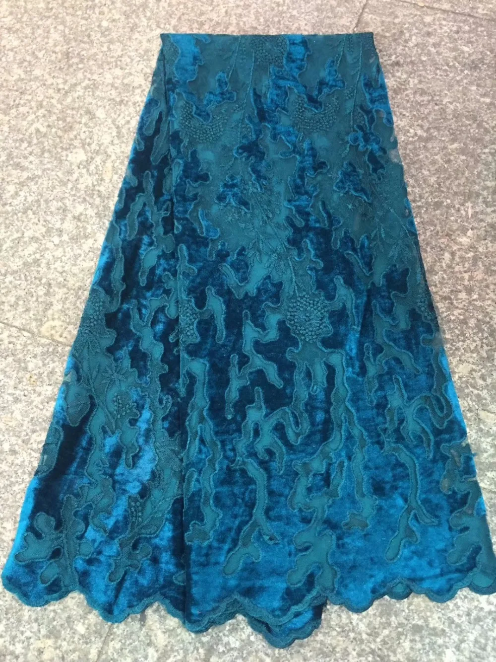 

Hot selling african Tulle velvet lace fabric 2018 high quality best nigerian lace fabric for Embroidery