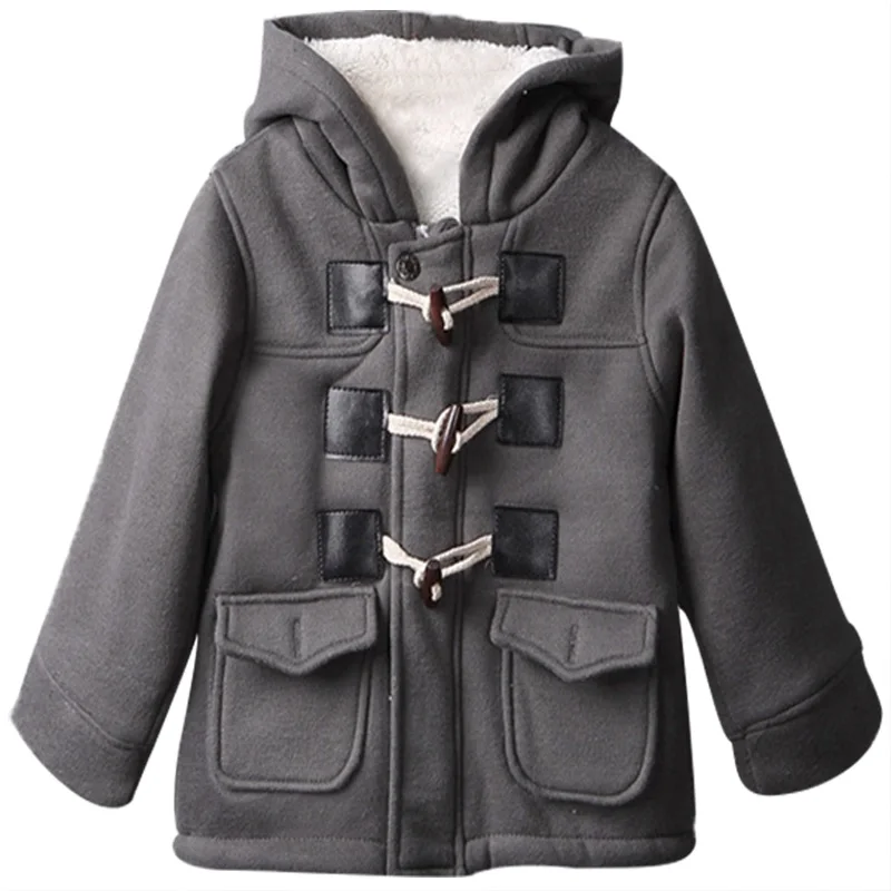 

1-6yrs Christmas Clothes Fashion Baby boys Winter Warm Outerwear Thicken Hooded faux leather Fleece Jacket Outfit Overcoat