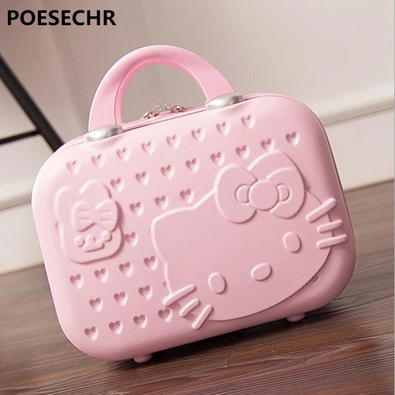 POESECHR جديد حار بيع ناحية التجميل حالة 14 InchMakeup حالة الجمال حالة مستحضرات التجميل حقيبة قابلة للقفل مربع ل بيغيني هدية