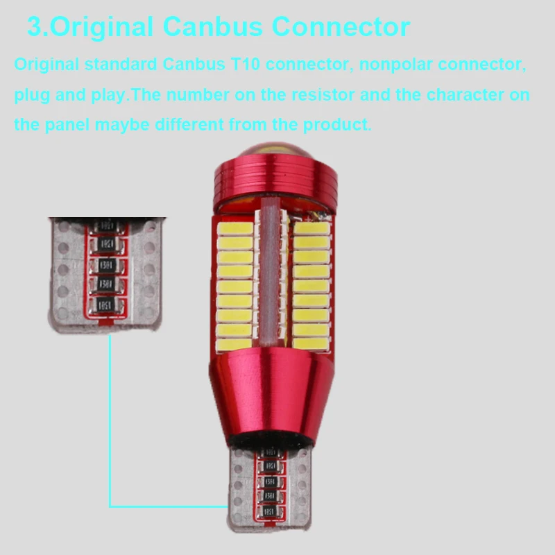 2x Canbus 12V T10 194 168 192 W5W 1560LM 4014 SMD 78 LED SMD Canbus Auto Error Free Side Wedge Light Dashboard Dome Lamp Bulb (4)