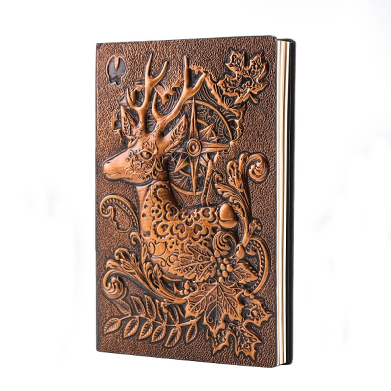 New European Premium Retro Relief Notepad Premium Gift Notepad Tourism Memorial Notebook - Цвет: Red bronze