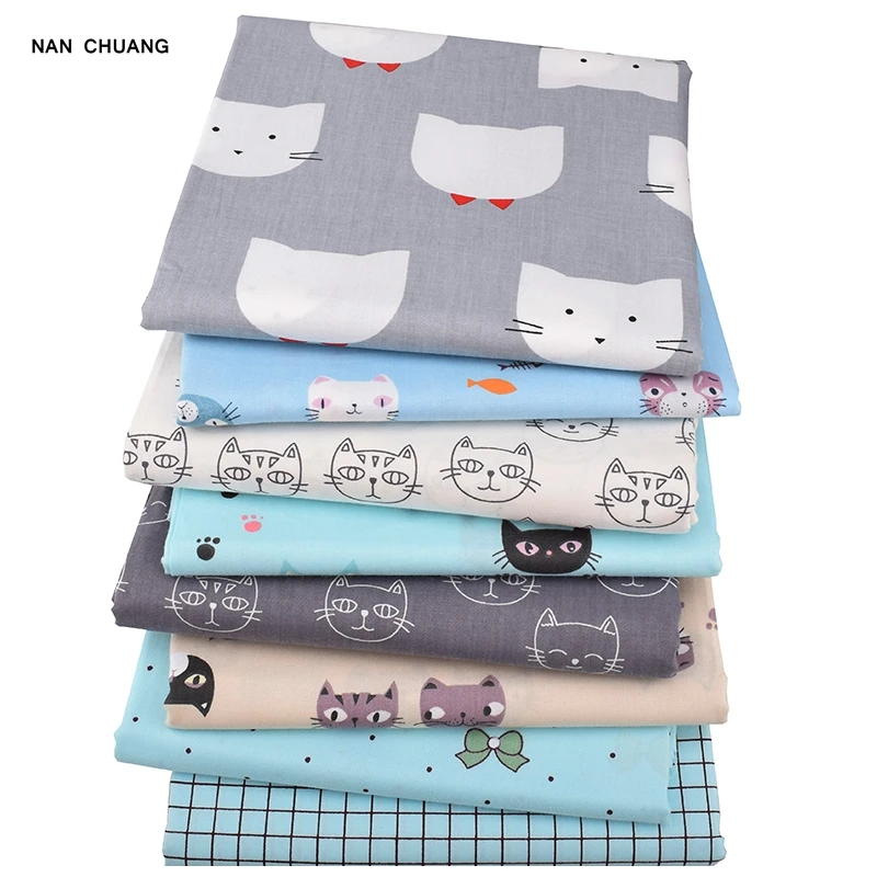 

Nanchuang Cat's Series Printed Fabric Patchwork Cloth DIY Sewing&Quilting Fat Quarters Material For Baby&Children 8Pcs/Lot