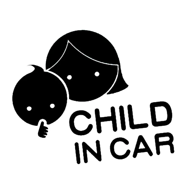 

12.8*10.6CM CHILD IN CAR Car Styling Safety Sign Decal Mother And Baby Decorative Car Sticker Black/Silver C9-0005