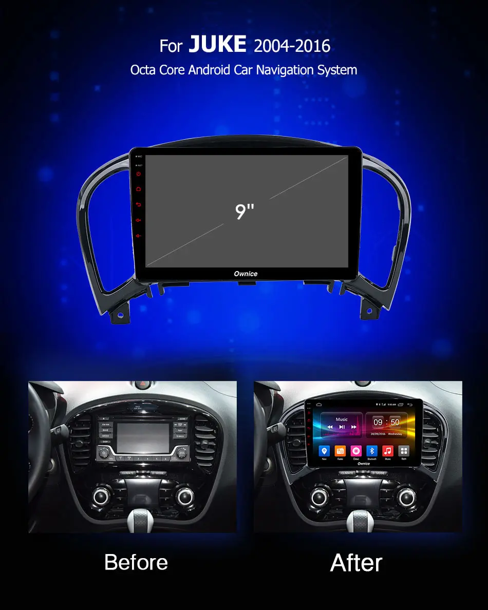 9 дюймовый Ownice C500 + G10 8 Core 2 Din Android 1 Автомобильный мультимедийный для Nissan JUKE 2004 2016