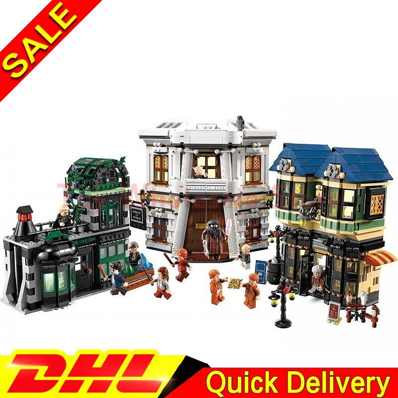 

LEPIN 16012 MOC Movie Series Harry Potter The Diagon Alley Set Building Blocks Bricks Assembled lepins Toys Gifts Clone 10217