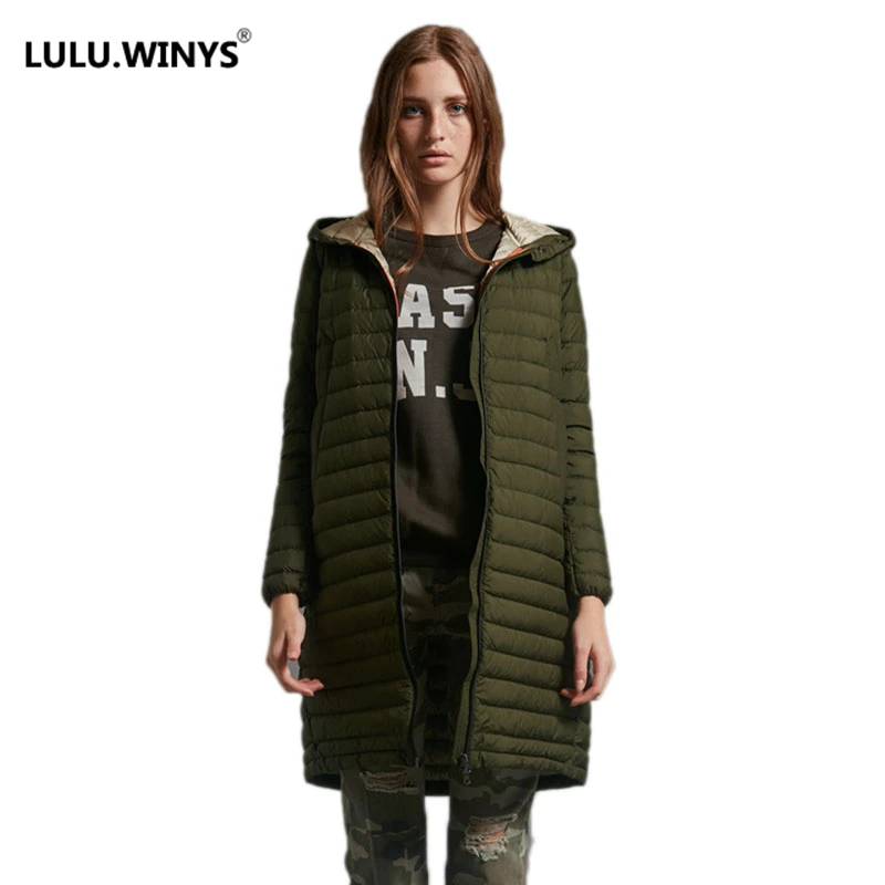 LULU WINYS 90 White Duck Down font b Jacket b font Autumn Winter New Warm Slim