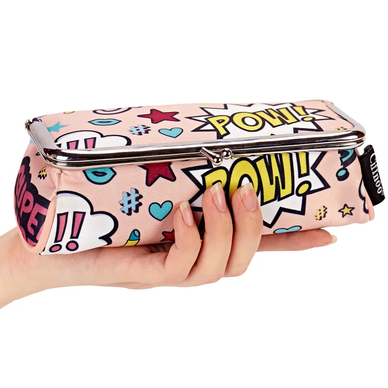 

Cartoon Women Pretty Makeup Bag With Mirror Portable Lipstick Cosmetic Bag Simple Makeup Organizer Toolbox Brush Storage Case