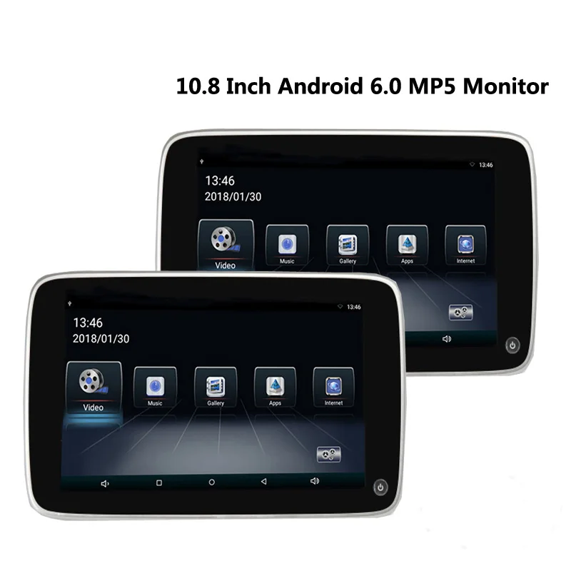 Android 6,0 подголовник 10,8 дюймов монитор HD 1080P ips сенсорный экран MP5 wifi/USB/SD/Bluetooth/fm-передатчик/динамик/игра автомобильный телевизор - Цвет: 2 monitor only
