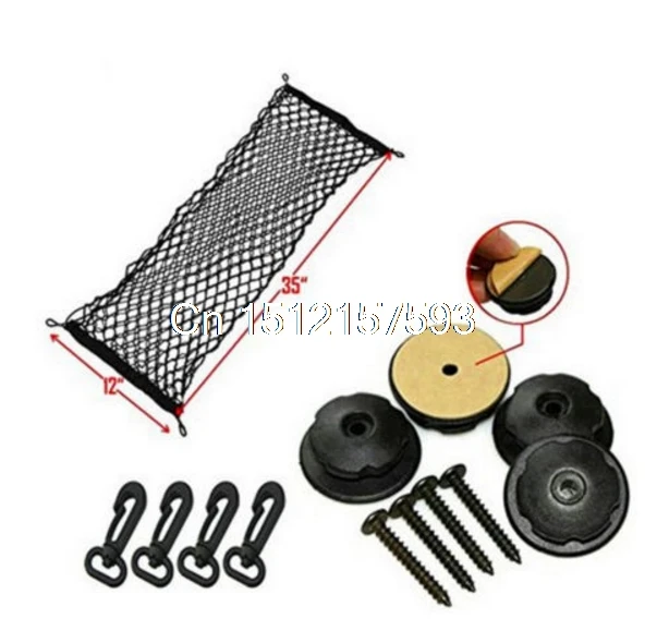 12 x 35 in Car Truck Rear Cargo Net Storage Bag Luggage Organizer Net With Hook