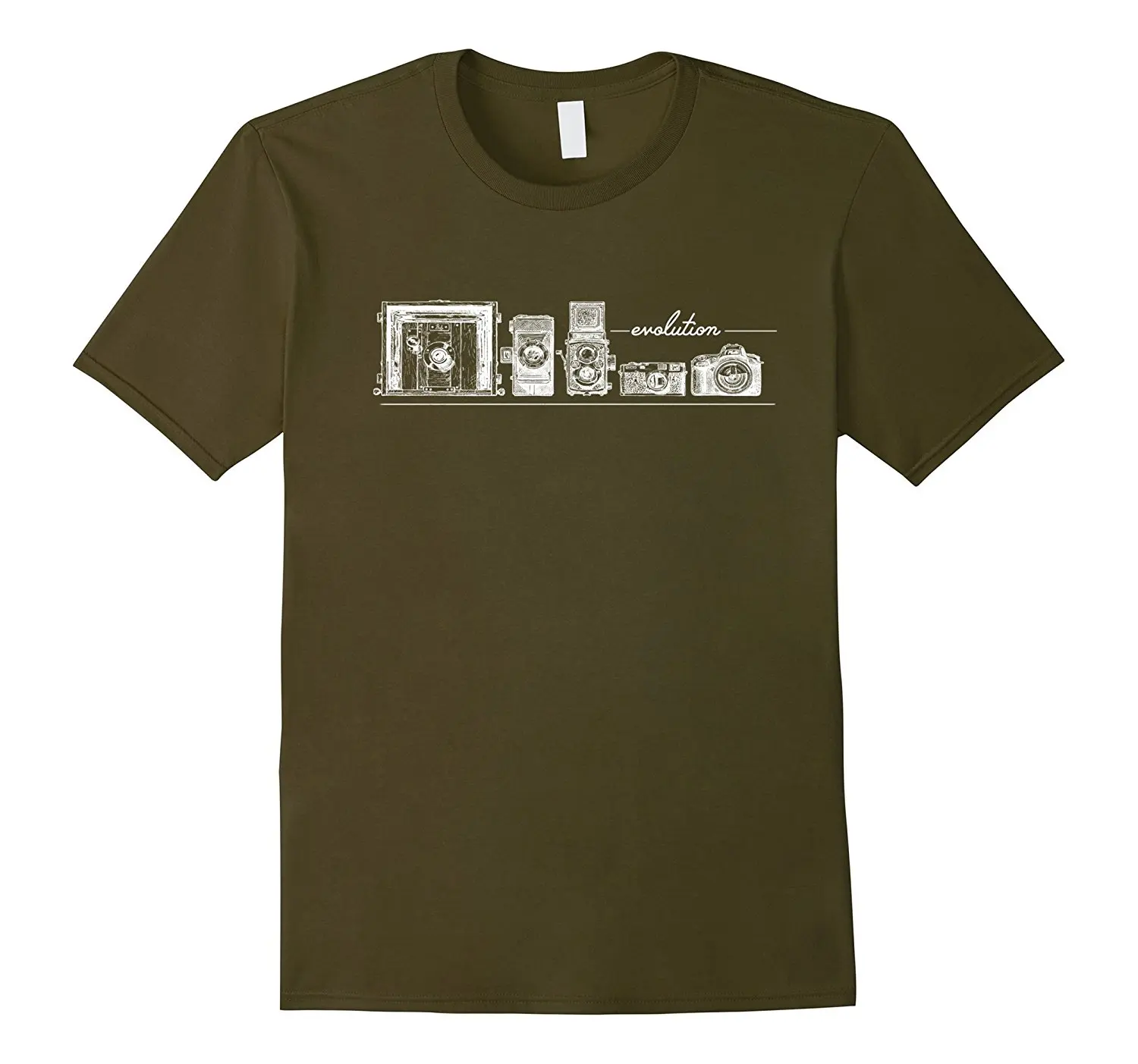 

2019 New Summer High Quality Tee Shirt Funny Photography Shirt, Camera Evolution T shirt Men Women Cool T-shirt