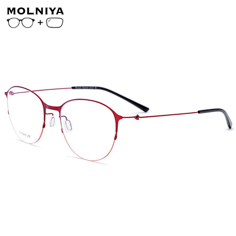 

New Round Titanium Prescription Glasses Men Ultralight Metal Myopia Prescription Eyeglasses Optical Screwless Eyewear
