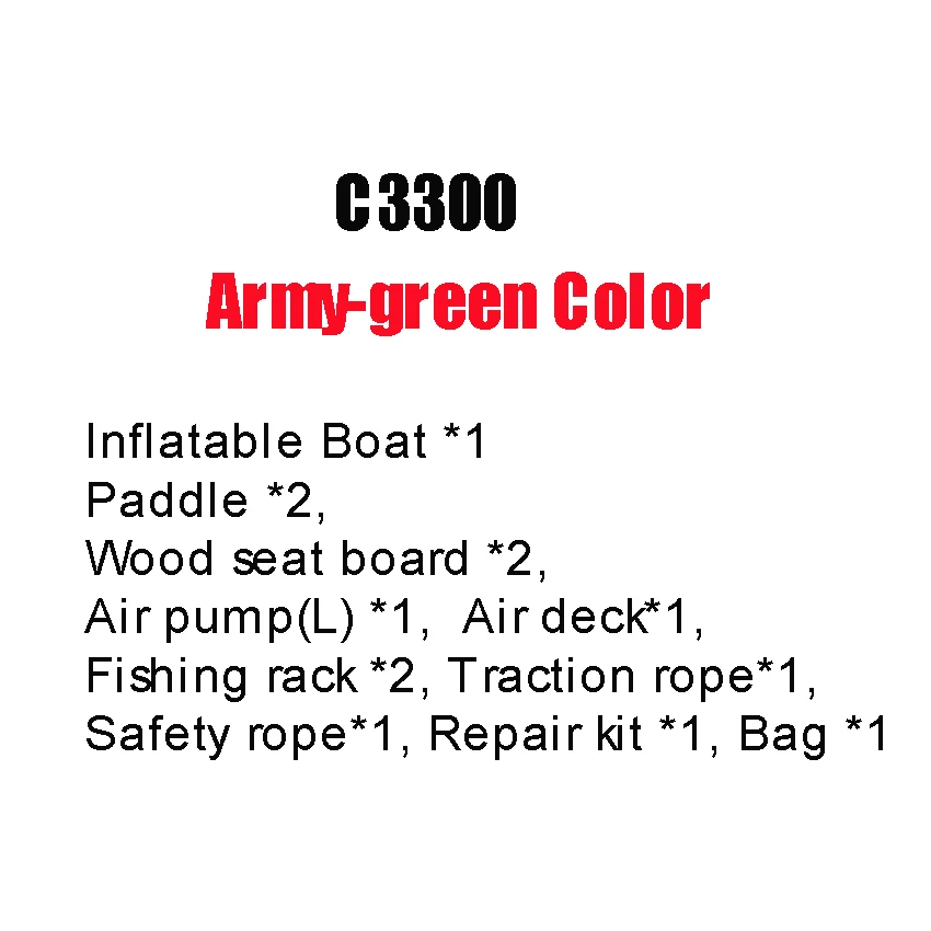ПВХ надувная лодка износостойкая плот речная лодка Рыбацкая гребная лодка 0,7 мм/0,9 мм 4-6/5-7/6-8 человек с веслами и воздушным насосом - Цвет: C3300-Army-green