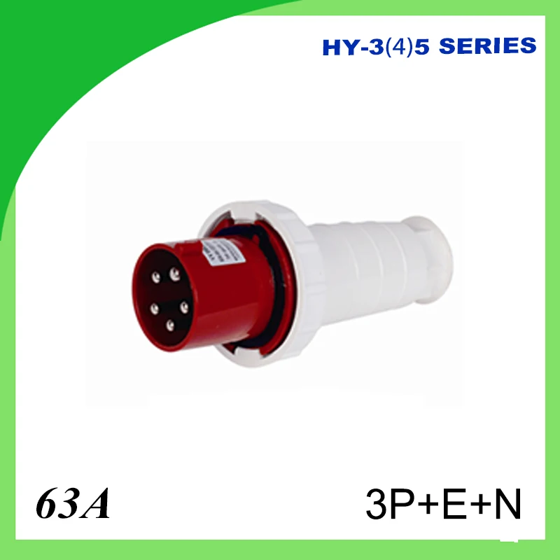 

63A waterproof industrial plug IP44 3P+E+N voltage 240V~415V Plug , socket and connector