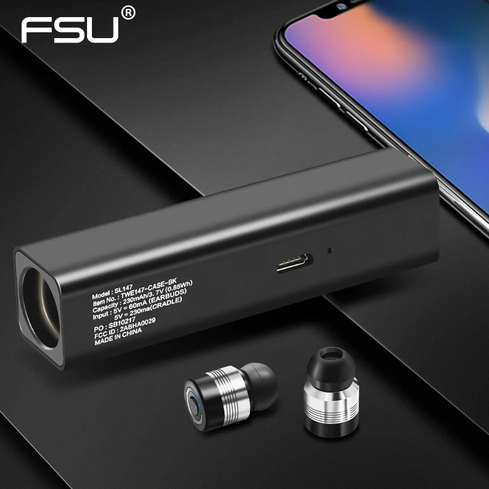 

FSU Wireless Bluetooth earphone mini Hifi Noise reduction Bluetooth in-ear Power Bank for iphone OPPO ViVO oneplus xiaomi