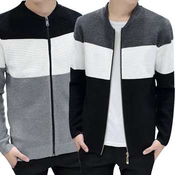 

Jacket Men's knit cardigan 1Pcs Fashion Sweater The New Collage color Men's Collage Color Round Neck Casual 1X Men's Overcoat