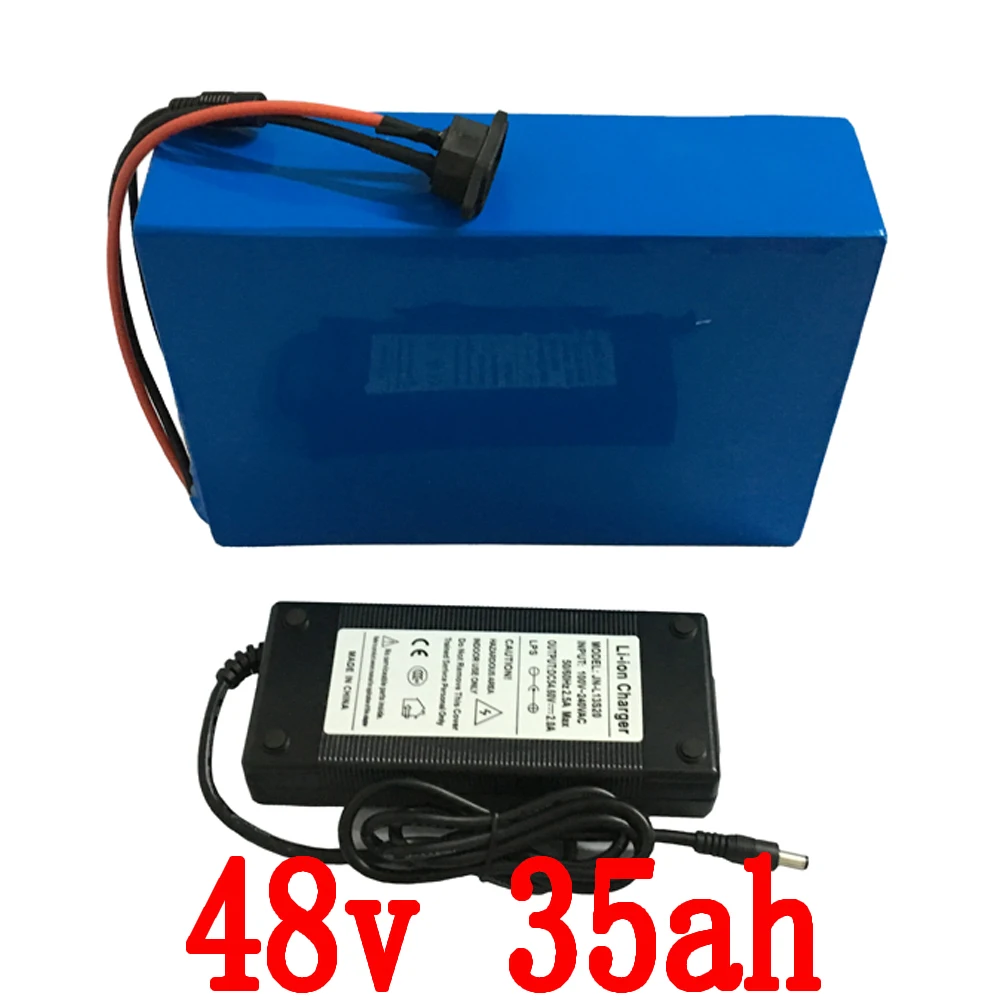 e-Bike Battery 48v 35ah 1500w Lithium Battery Pack for 48v Electric Bike Drive Motor with 54.6v Charger 30A BMS Free Shipping