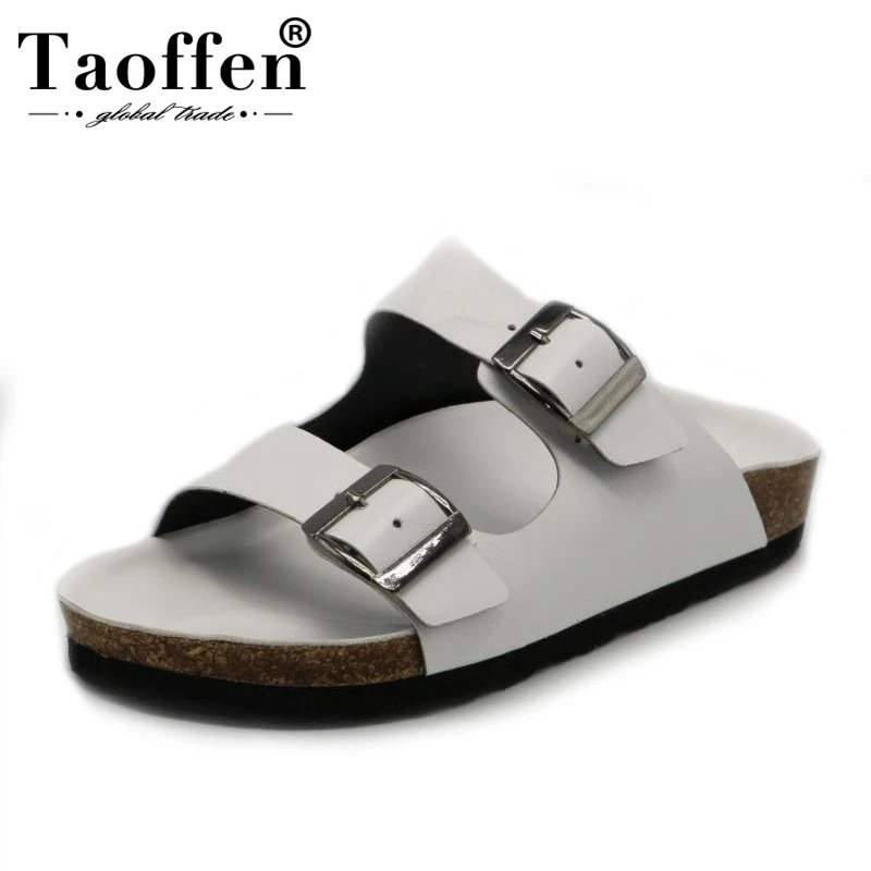 

Taoffen Simple Slippers Women Comfort Breathable Flats Sandals Fashion Buckle Leisure Beach Summer Footwear Women Size 35-44