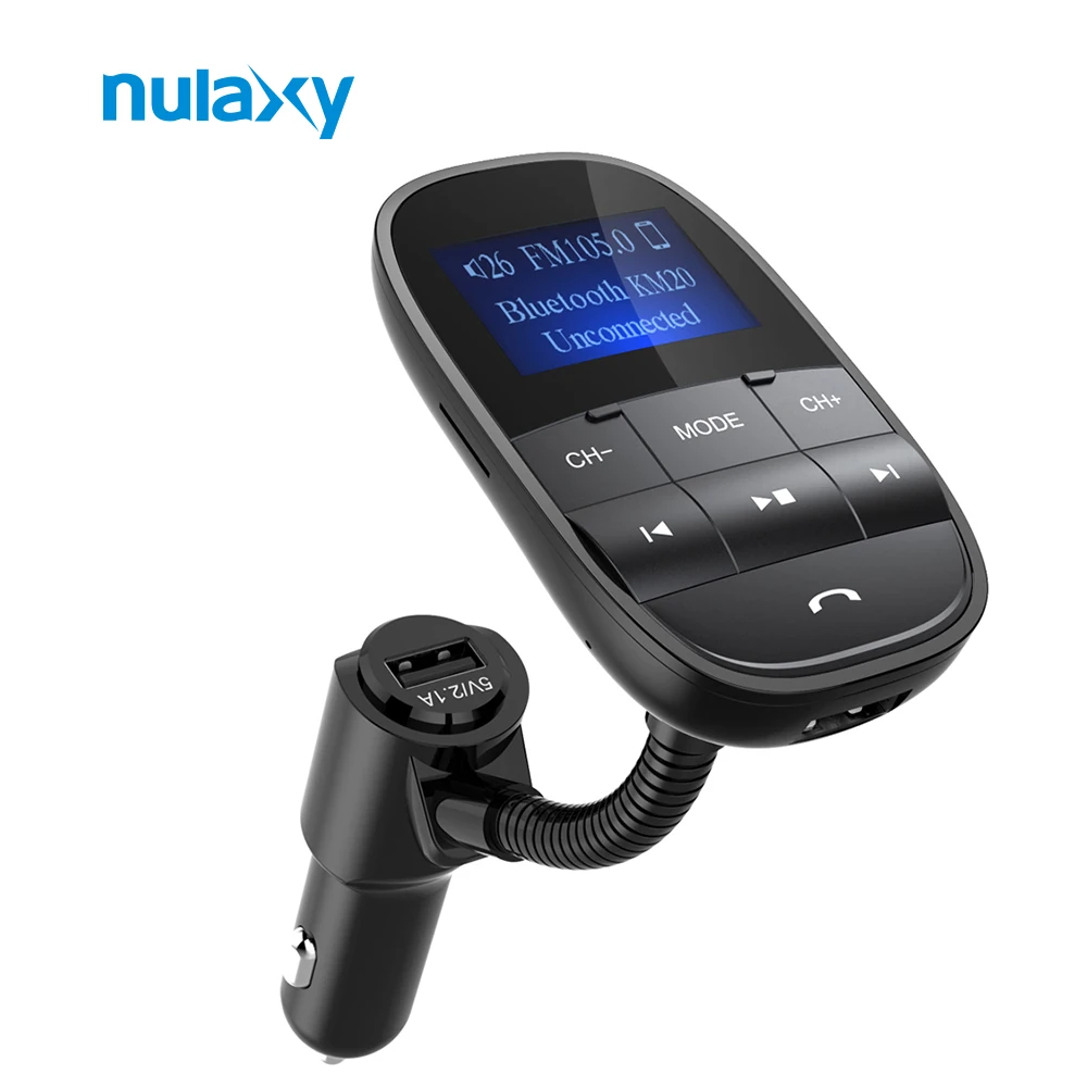 

Nulaxy FM Transmitter Wireless Bluetooth In Car adapter Audio MP3 Player Kit Dual USB Car Charger FM Modulator Drive TF Card