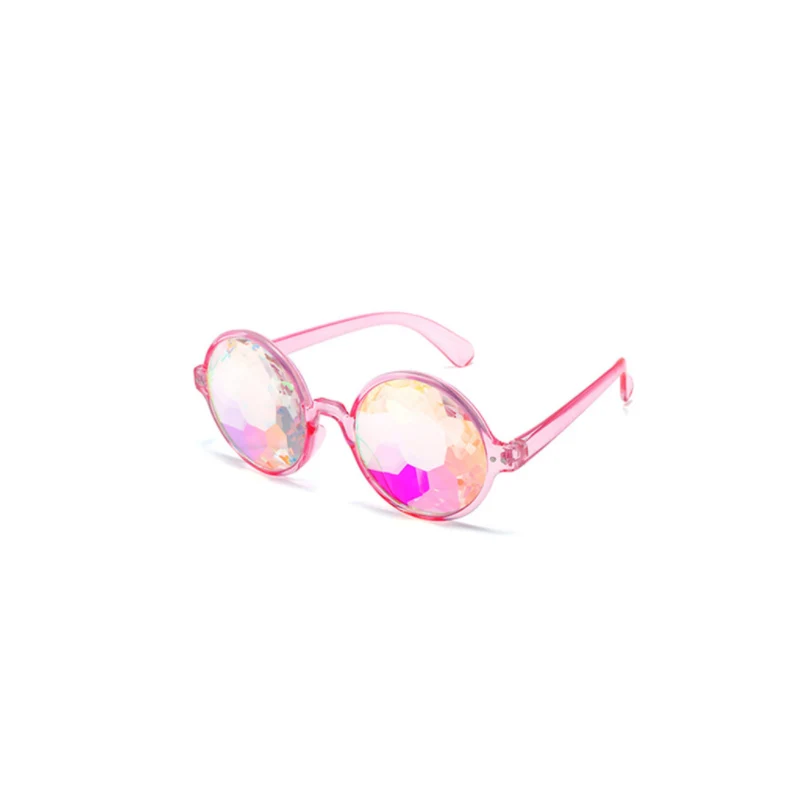 5 шт. фестиваль Калейдоскоп очки для Рейв, очки Радуга 3d Призма дифракционные Кристальные линзы - Цвет: Pink