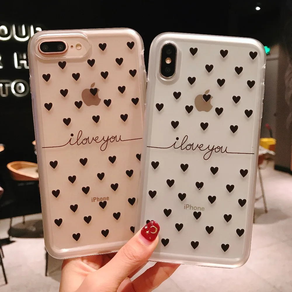 

Love heart phone case for Iphone 6 6S 7 8 Plus X XR XS MAX,Protective phone back cover Soft silicone fundas capa coque