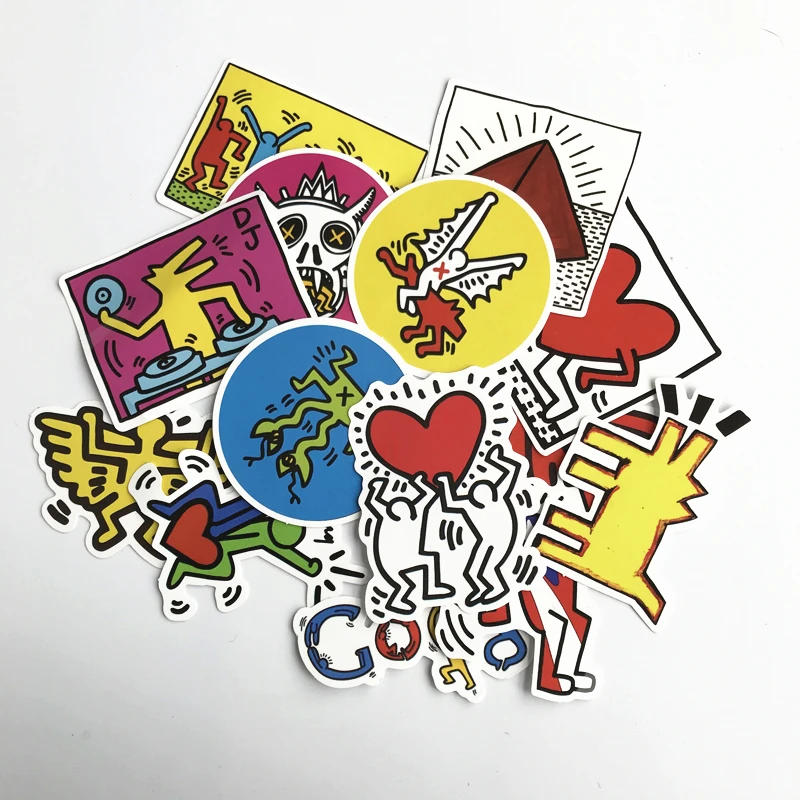 

TD ZW 2019 14Pcs Keith Haring Stickers Decal For Snowboard Laptop Luggage Car Fridge DIY Styling Vinyl Home Decor Pegatina