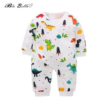 

Newborn Baby Boy One-pieces Romper Cotton Dinosaur Print Long Sleeve Clothing for 2020 Spring Toddler Baby Girl Overalls