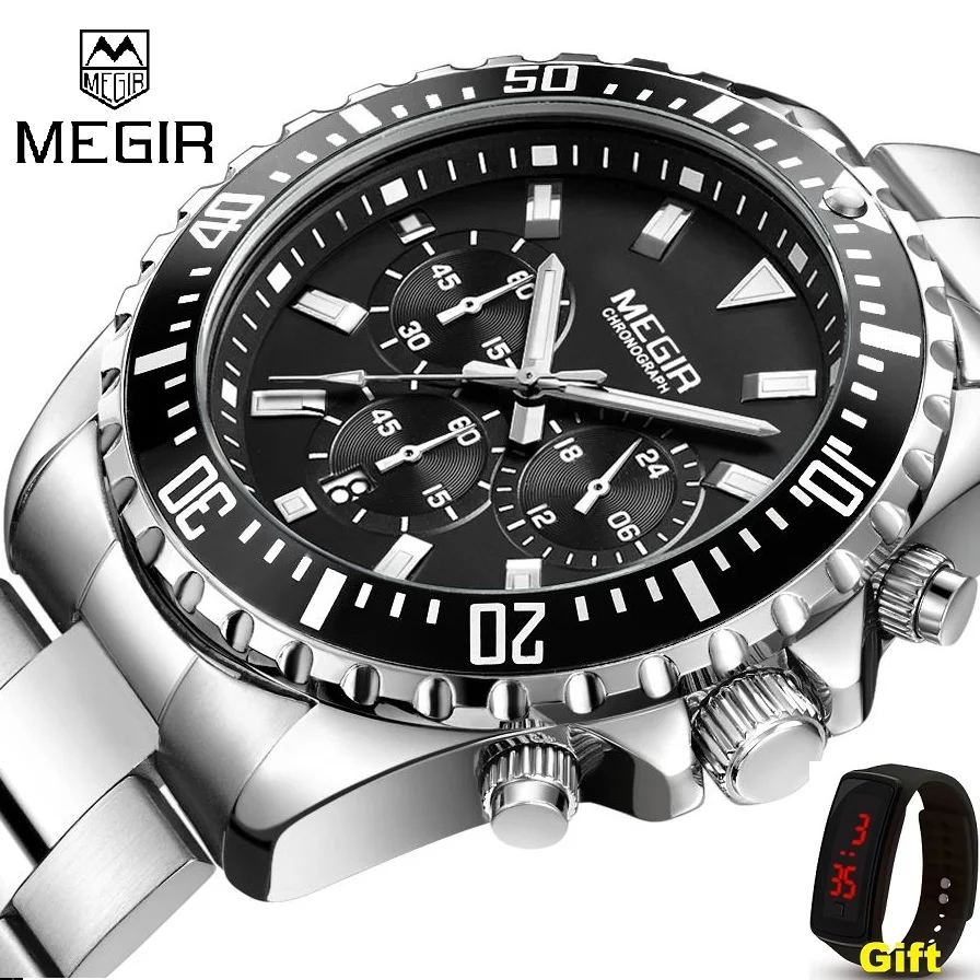 

MEGIR Men Quartz Sport Watch Relogio Masculino Chronograph Military Army Watches Clock Men Top Brand Luxury Creative Watch Men