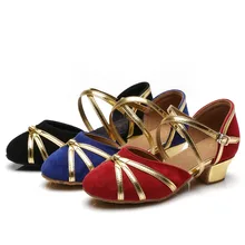 119 девочек Туфли для латинских танцев, на каблуке высотой 3 см; sz24~ 40 современные туфли/туфли для Танго/Сальса обувь