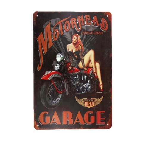 DL-"Garage Rules" металлическая жестяная вывеска бар антикварное изделие из металла картины Настенный декор - Цвет: Армейский зеленый