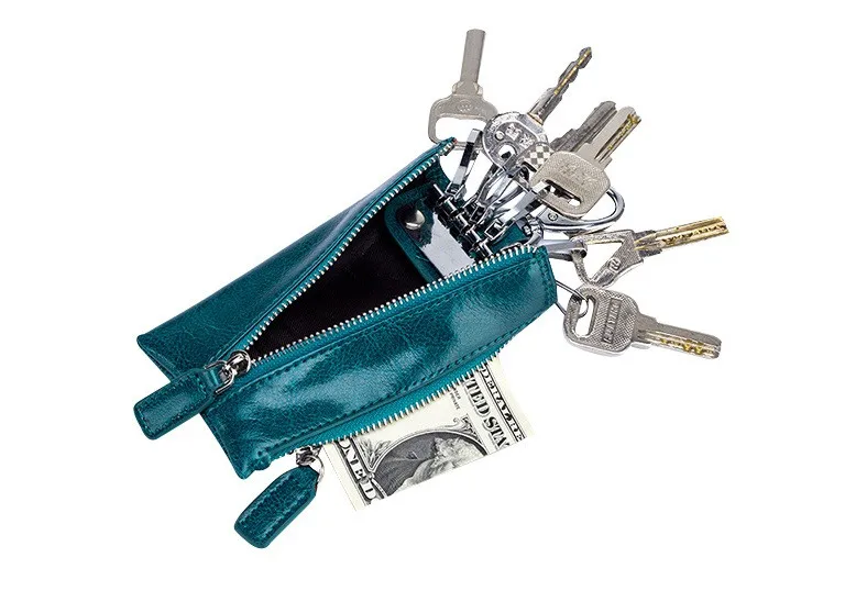 Miyahouse Лидер продаж мужской ключ кошельки спилок Кожа Мужские ключи кошельки мода для женщин ключница сумка для ключей с молнией карман для