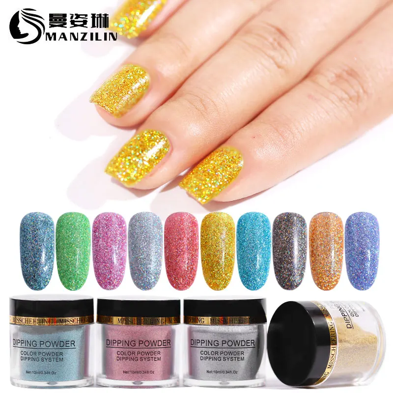 

10ml Dip Nail Glitter Colorful Pigment Powder 3.2*3cm Bottle Design for Nails Rub Manicure Dipping Powder Nail Glitter NHD