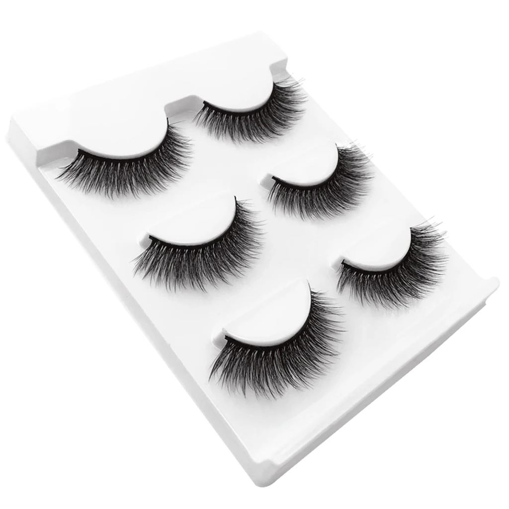 

3 Pairs 3D Eyelashes Extension Fibre False Eye Lashes Makeup Long Natural