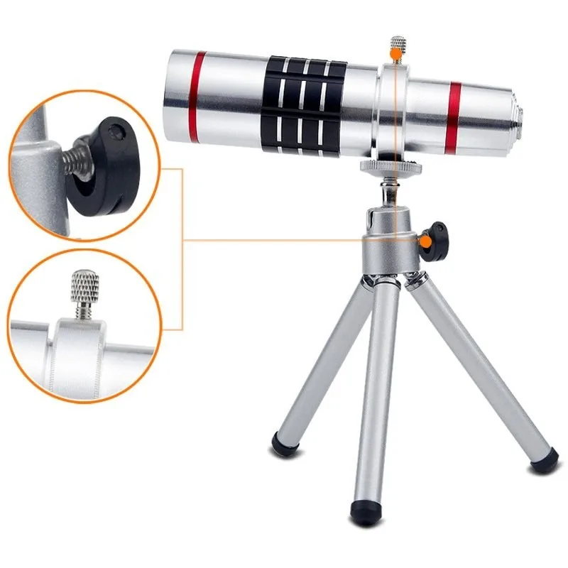 

HD Phone Lenses Kit 18x Zoom Telescope Telephoto Lens For Samsung S5 S6 S7 edge Plus With Cases Tripod Bluetooth Remote Control
