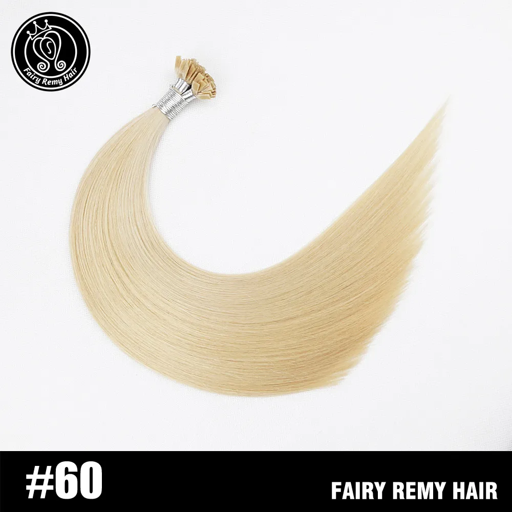 Сказочные волосы remy 22 дюйма 1 г/прядь настоящие волосы Remy Fusion с плоским кончиком для наращивания натуральные черные итальянские кератиновые капсулы волосы 50 г - Цвет: #60