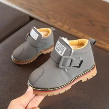 Новая зимняя детская хлопковая обувь Корейская теплая хлопковая обувь для мальчиков г. зимние ботинки для девочек размер 21-30 A898