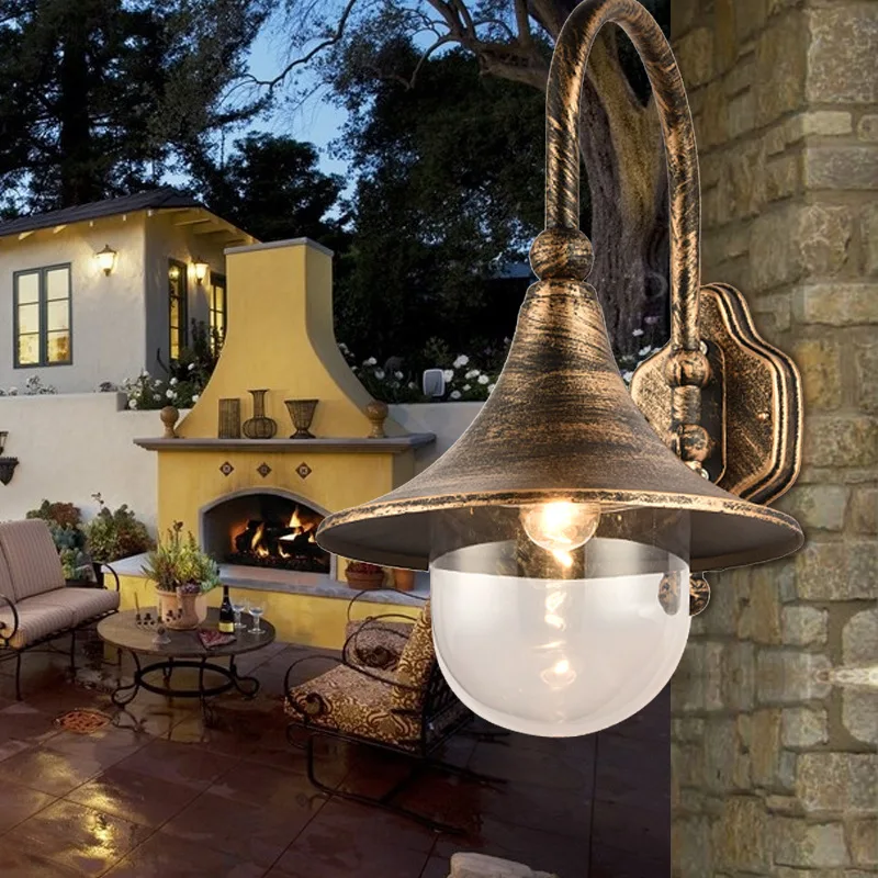 Die cast aluminum glass outdoor wall light favorable europe villa