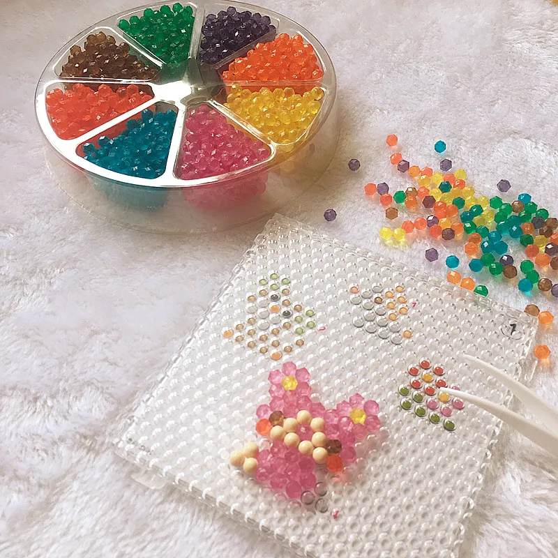 500PCS/Set Jewel Beads 3D Puzzle toys for Children 6 Colors Refill Pack Water sticky Beads Jigsaw Puzzle Brinquedo Juguetes 2