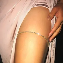 Crystal Leg Chain Body Jewelry Sexy Woman Rhinestone Chain Flash DIY Thigh Chain Beach Body Chains faux crystal leaf floral body chain