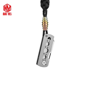 

EDC Outdoor Pocket Tool Titanium Alloy Knife Beads Flashlight Paracord DIY Jewelry Accessories Key Hanging Color Pendant