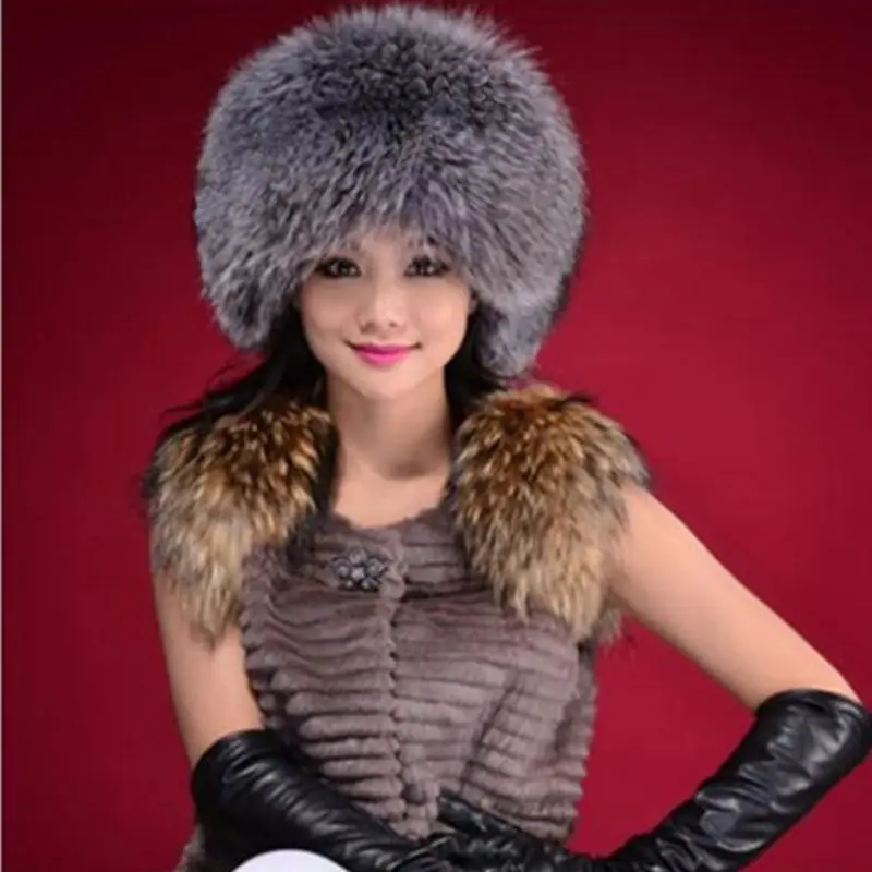 2014 New Fashion Women s Girl Faux Fox Fur Russian Cossack Style 