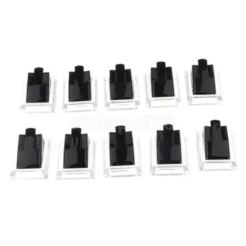 

Pack of 10 Women Jewelry Tray Finger Ring Display Stand Holder Ring Showcase Accessory