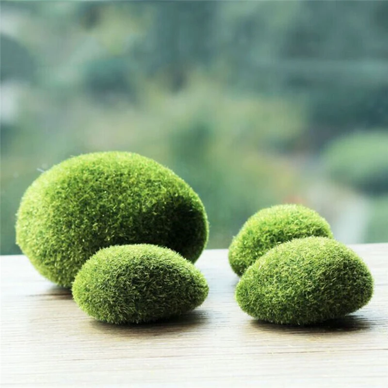 

1 pack Green Artificial Moss Stones Grass Plant bonsai flocking false lawn micro landscape decoration accessories