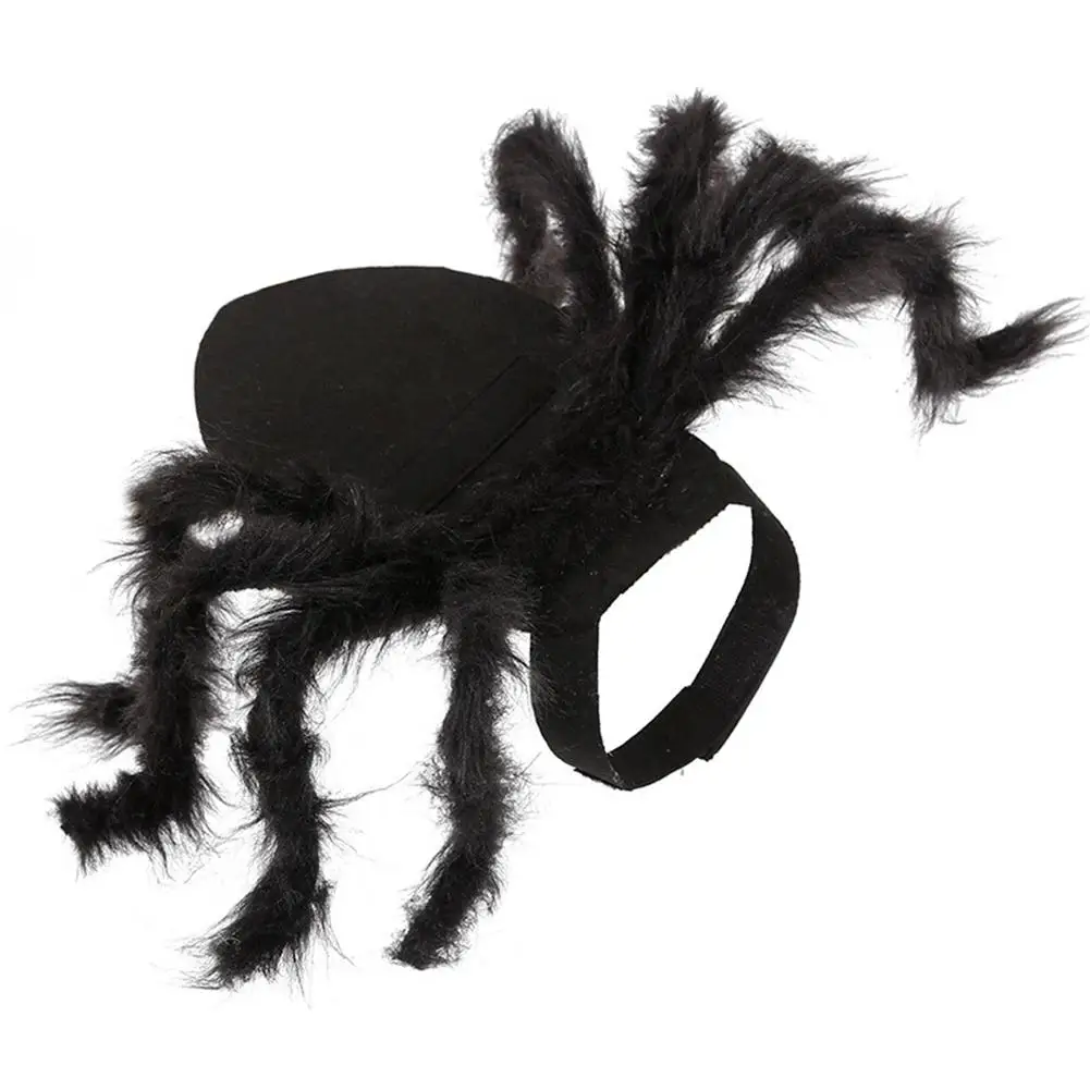 Halloween Spider Cosplay Cat Clothes Puppy Dog Horror Simulation Plush Spiders Dress Up Adjustable Party Performance Costume 20E - Цвет: Black