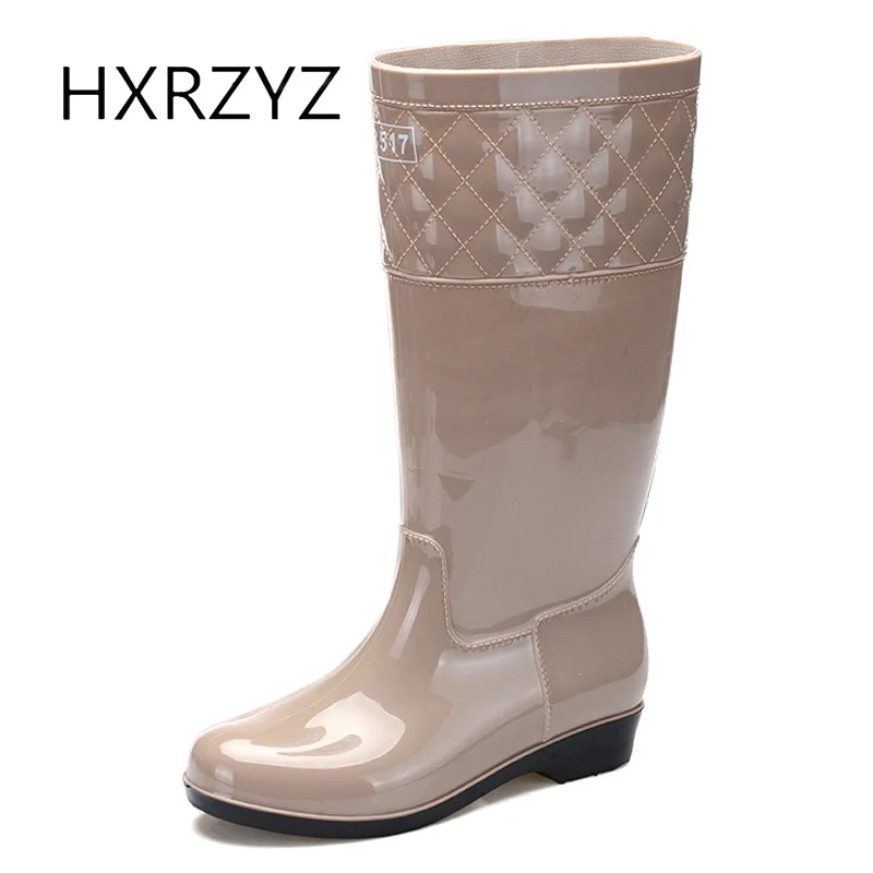 HXRZYZ Femmes De Pluie Bottes Femmes Genou Haute En Caoutchouc Bottes