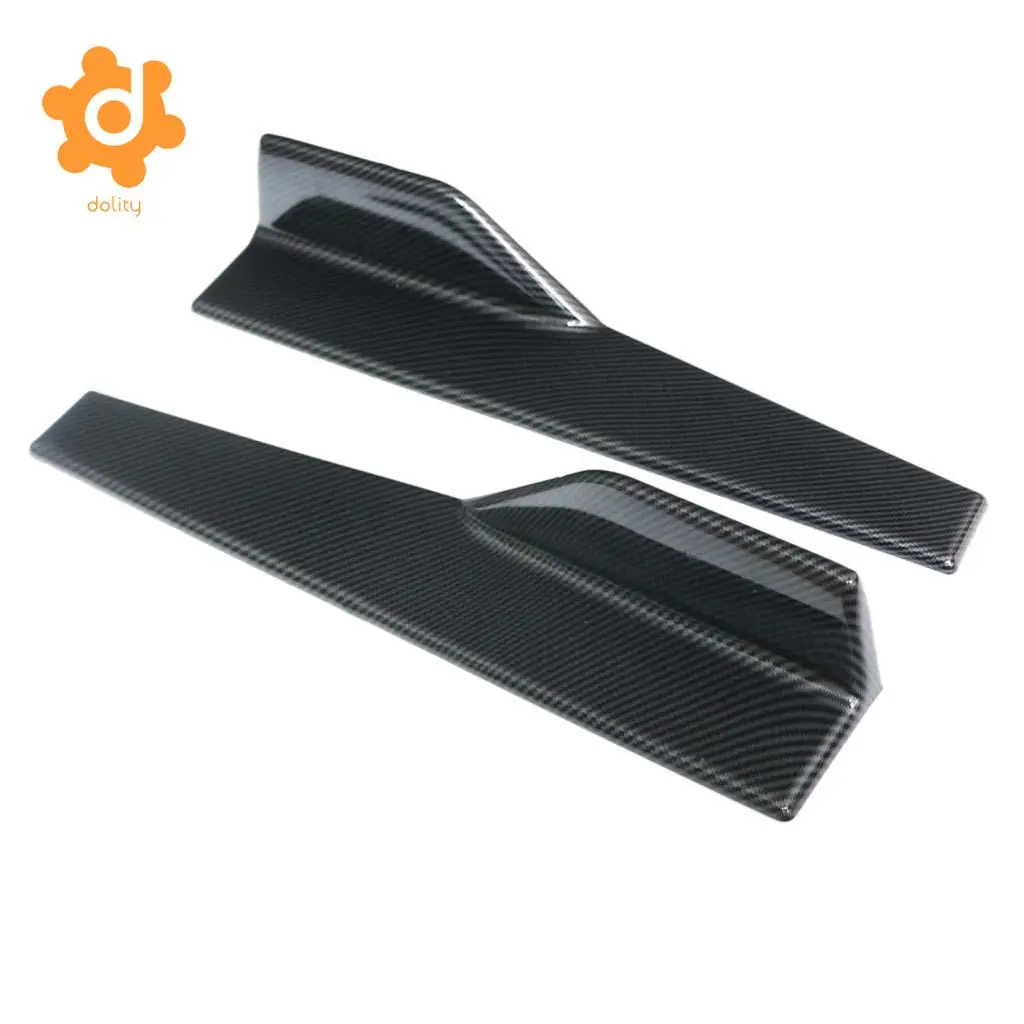 2pcs 45cm Car Sedan Side Skirts Strake Extension Splitter Moulding Universal