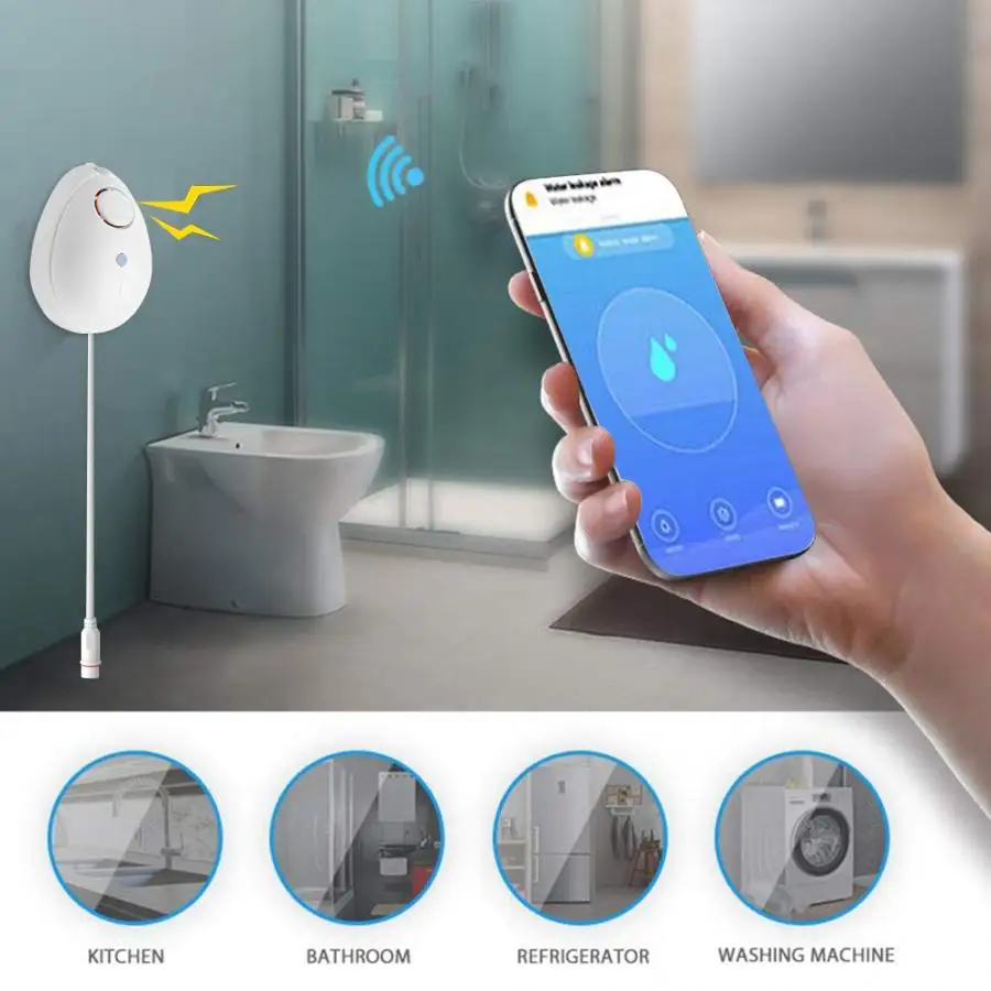 

water leak sensor Wireless Water Sensor Leak Alarm Liquid Flood Leakage Detector Home Security water detector