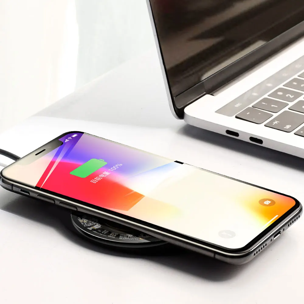 CASEIER Qi Беспроводное зарядное устройство для iPhone 10 XR XS MAX X Ультра тонкое быстрой