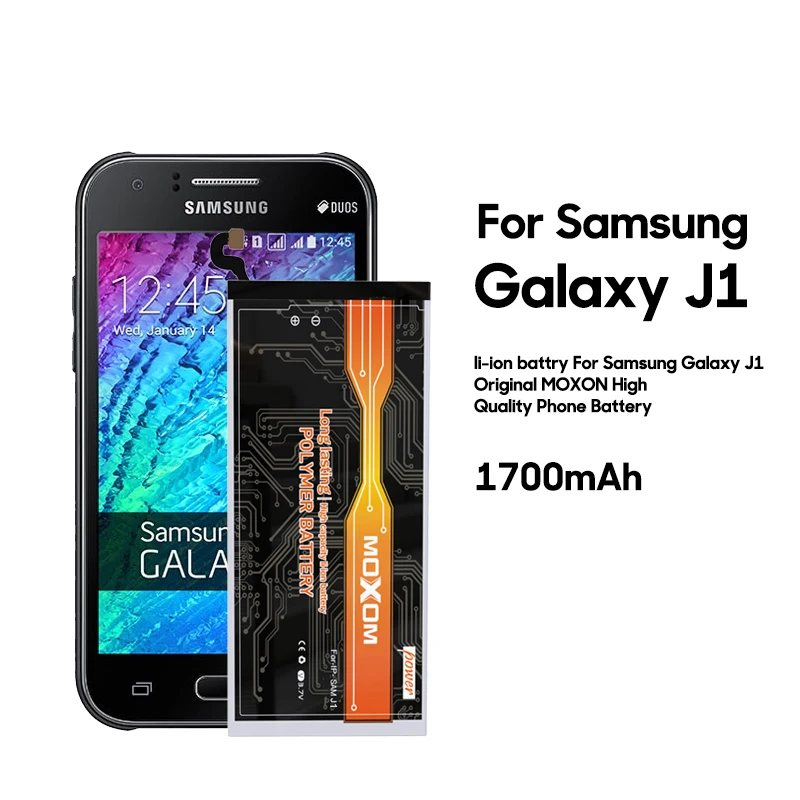 Аккумулятор MOXOM для Samsung Galaxy J1 емкость 1700 мАч литий ионный аккумулятор телефона